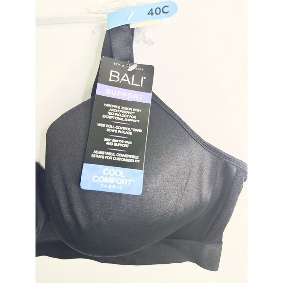 Bali Comfort Revolution Wireless Bra DF3458 Black 40C Smooth Support NWT - Picture 5 of 7